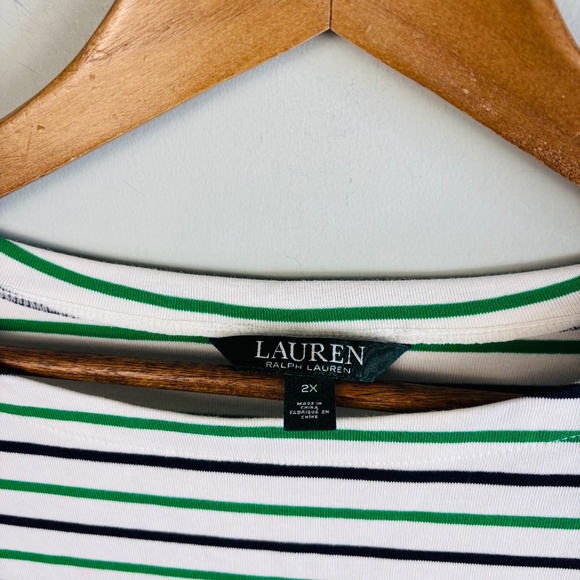 Lauren Ralph Lauren Striped Boatneck Top Size 2X - Picture 1 of 3